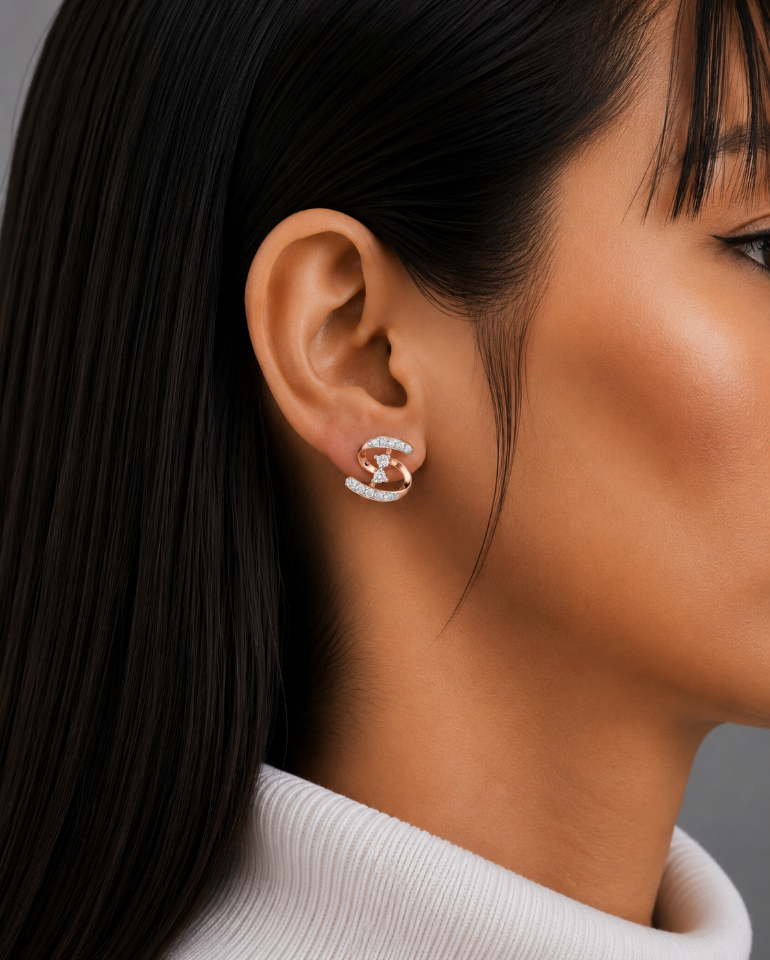 Infinity Spark Diamond Stud Earrings