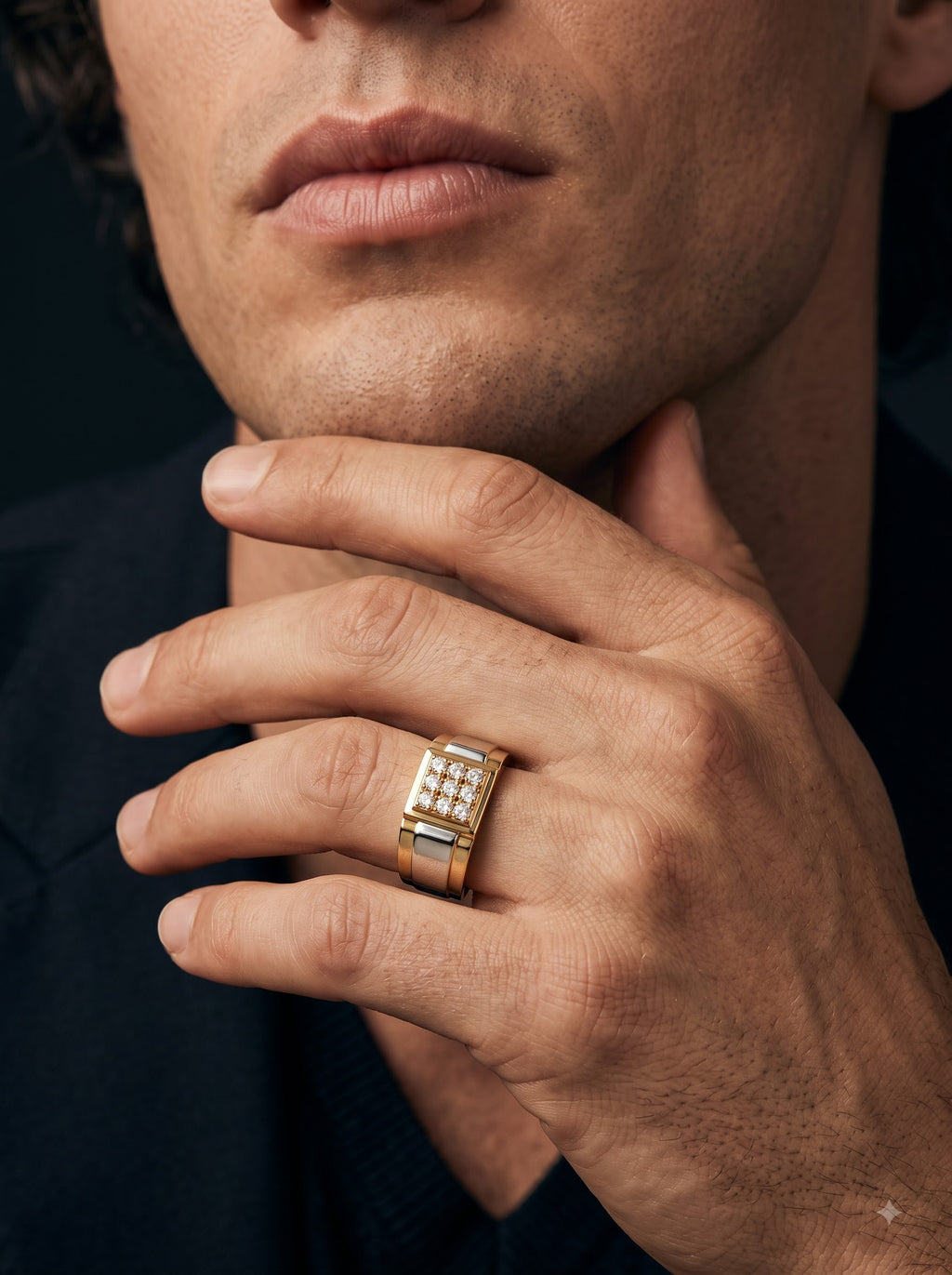 Imperial Diamond Grid Men's Ring