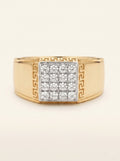Regal Greek Key Diamond Signet Ring