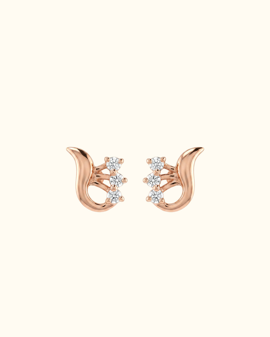 Diamond Crown Knot Stud Earrings