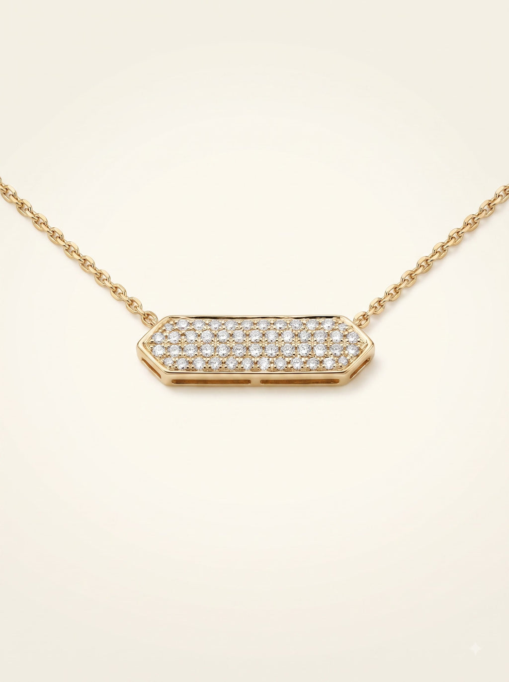 Diamond Bar Pendant Necklace