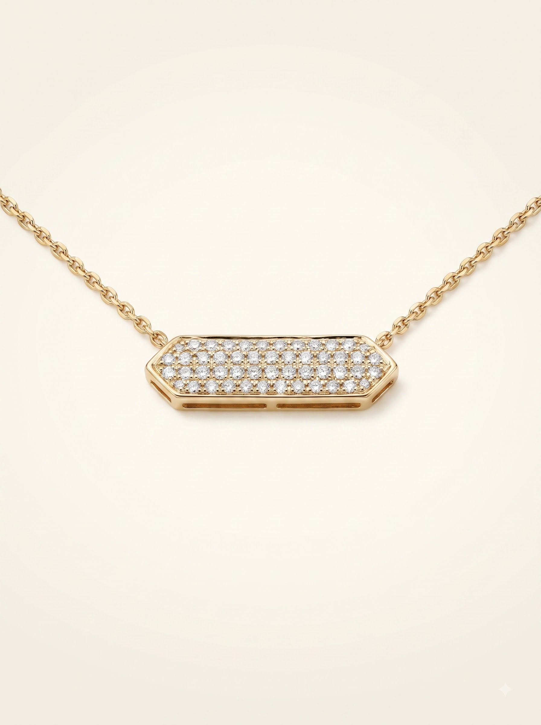 Diamond Bar Pendant Necklace