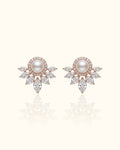 Pearl Blossom Diamond Stud Earrings