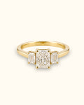 0.50ct Emerald Trio Diamond Ring