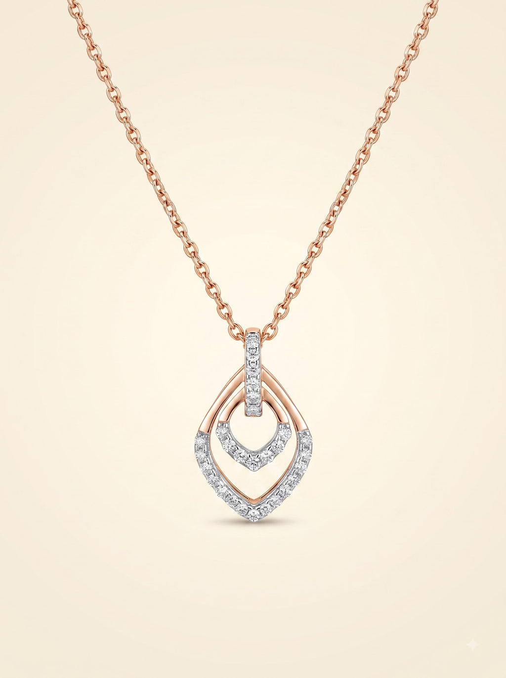 Diamond Twin Teardrop Pendant