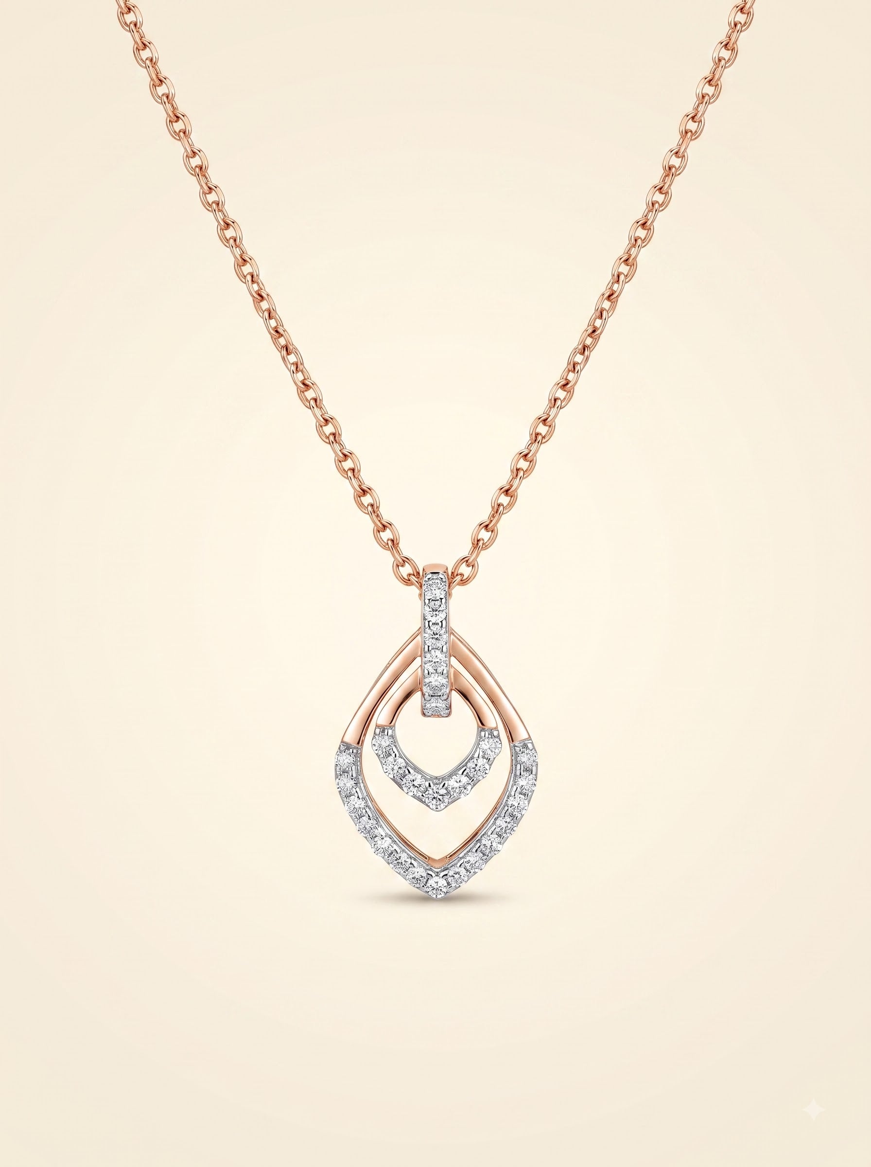 Diamond Twin Teardrop Pendant
