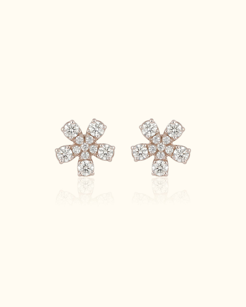 Diamond Daisy Bloom Stud Earrings