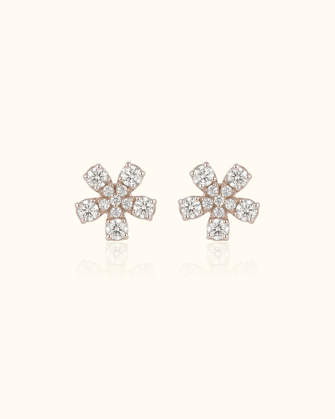 Diamond Daisy Bloom Stud Earrings