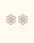 Blooming Diamond Flower Stud Earrings