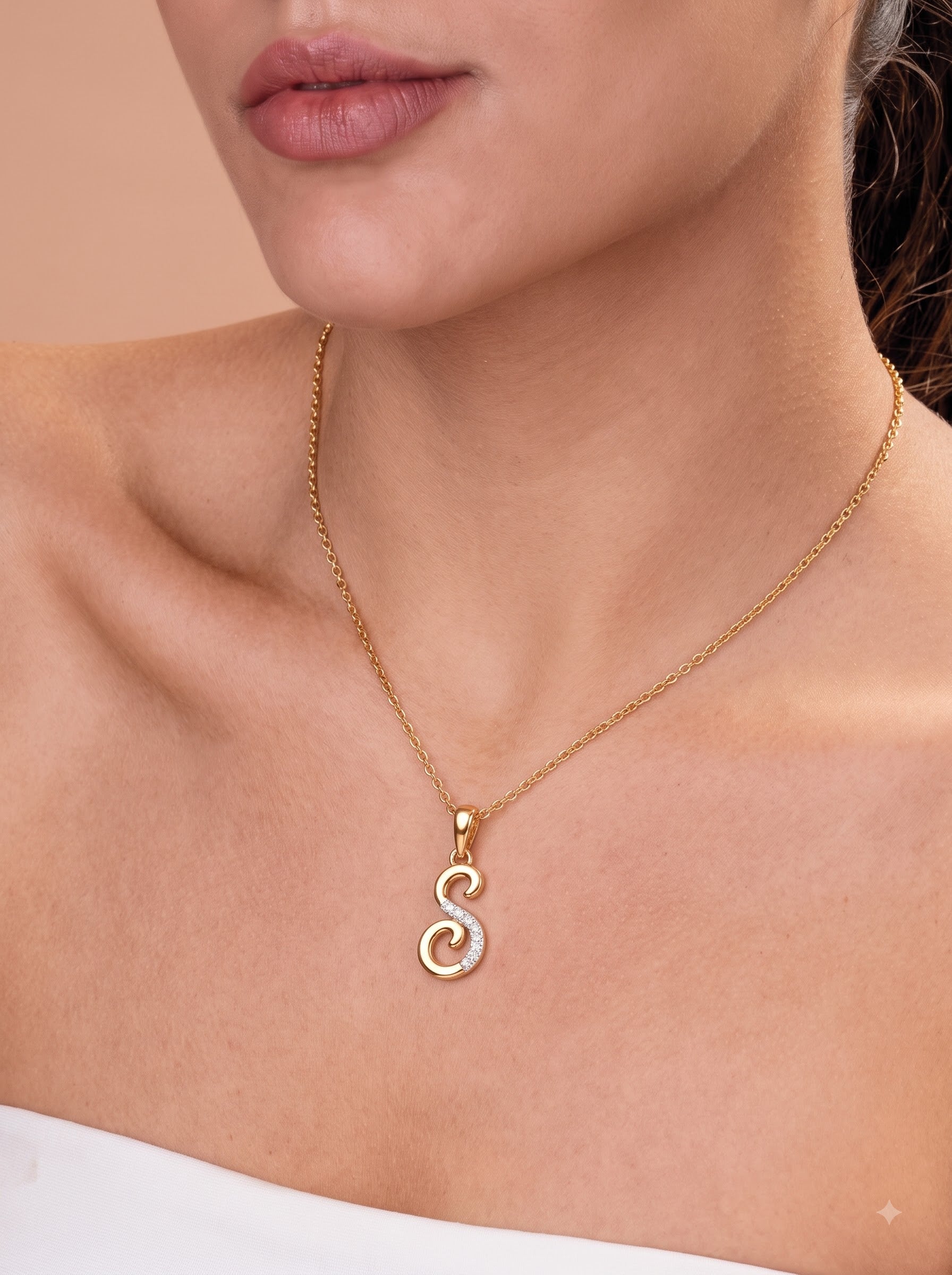 Diamond Initial S Pendant