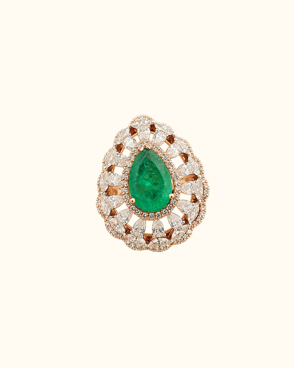 Emerald Royale Diamond Cocktail Ring