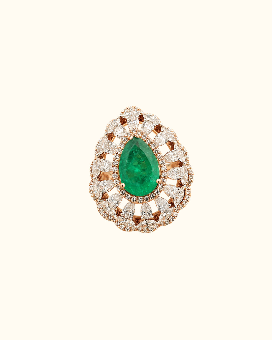 Emerald Royale Diamond Cocktail Ring