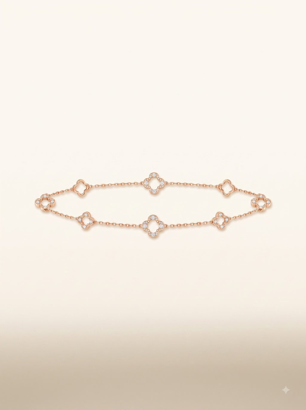 Diamond Clover Station Necklace