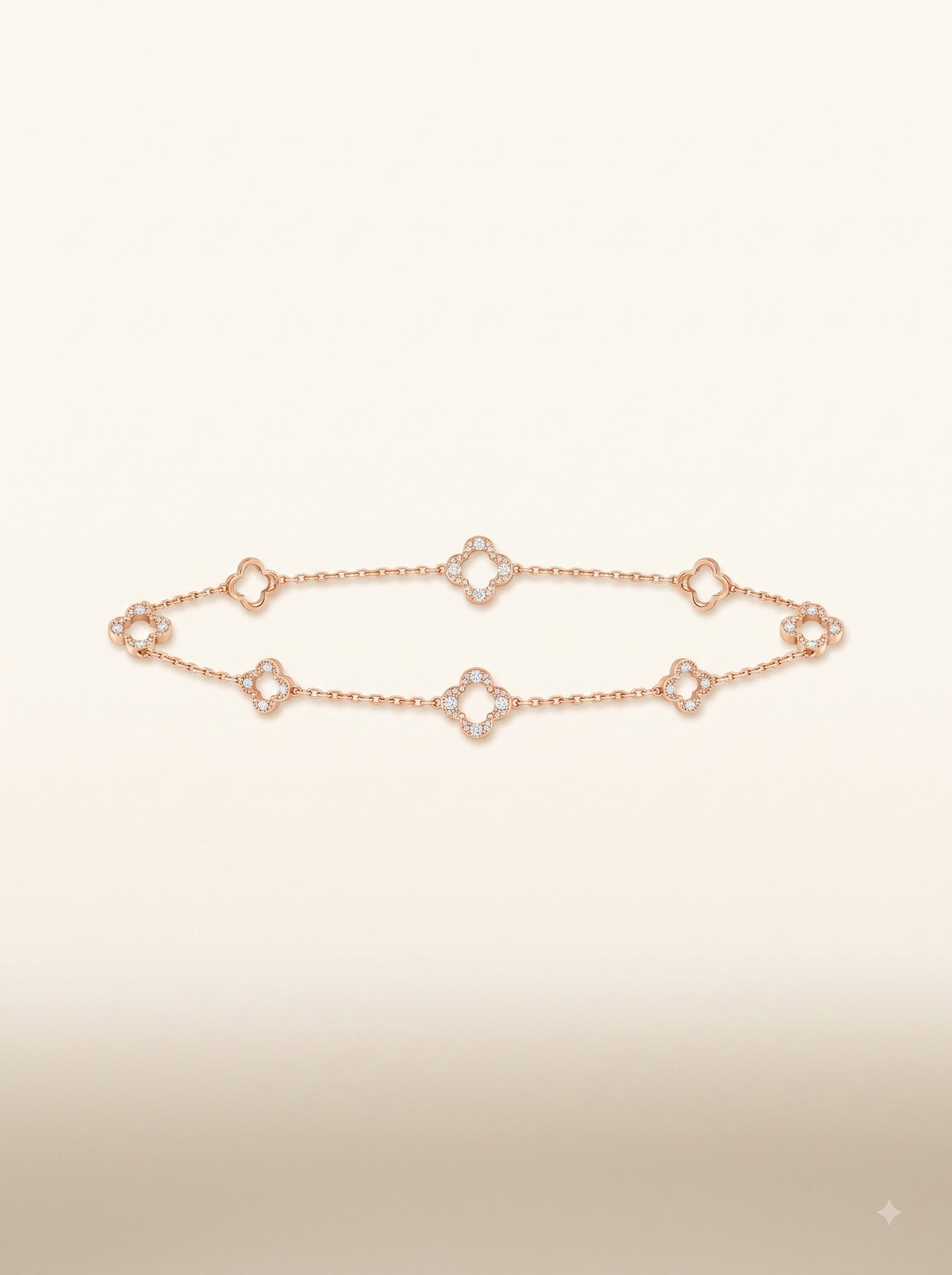 Diamond Clover Station Necklace