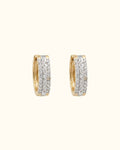 Triple Row Diamond Hoop Earrings