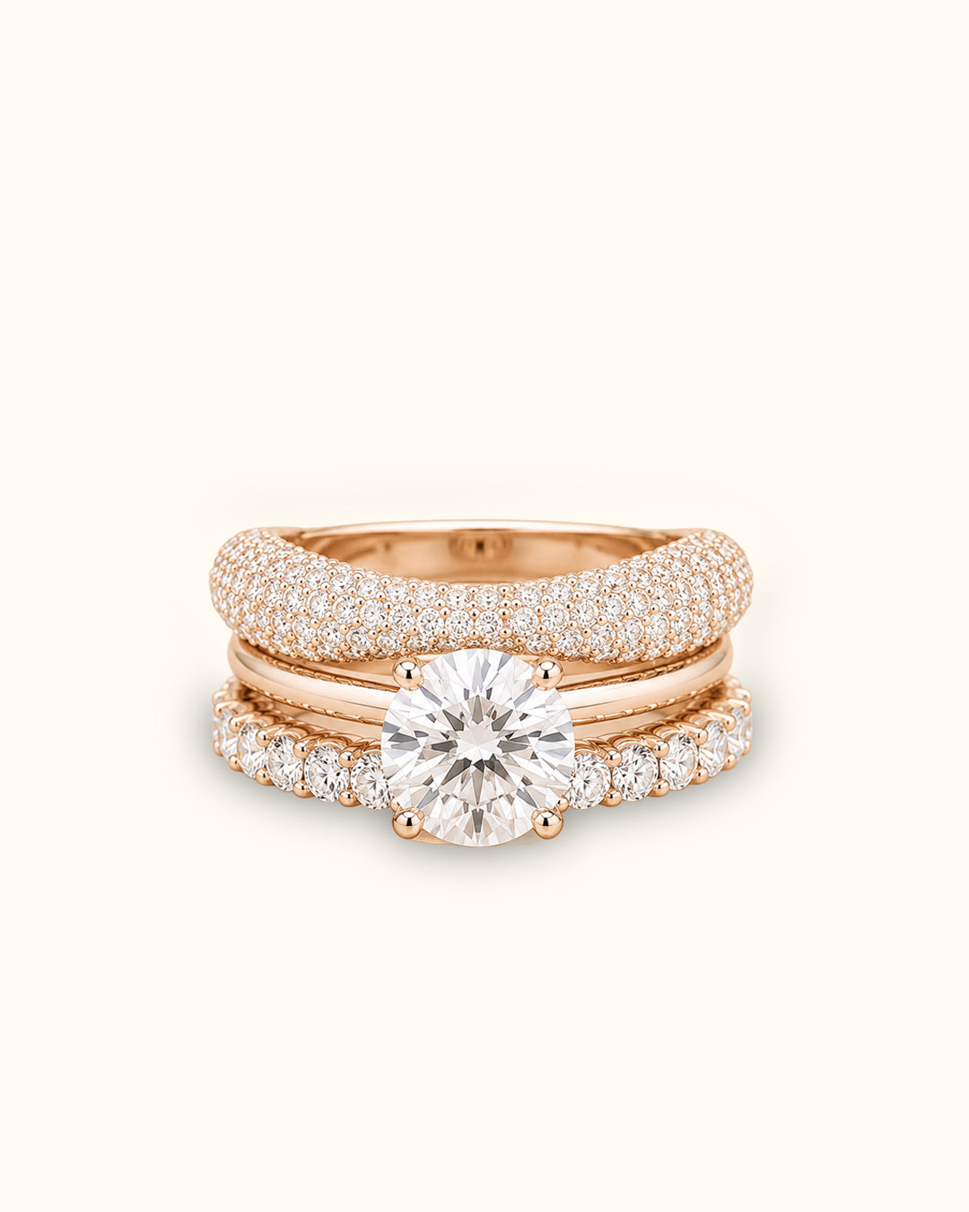 3 ct Luxe Solitaire Bridal Ring Set