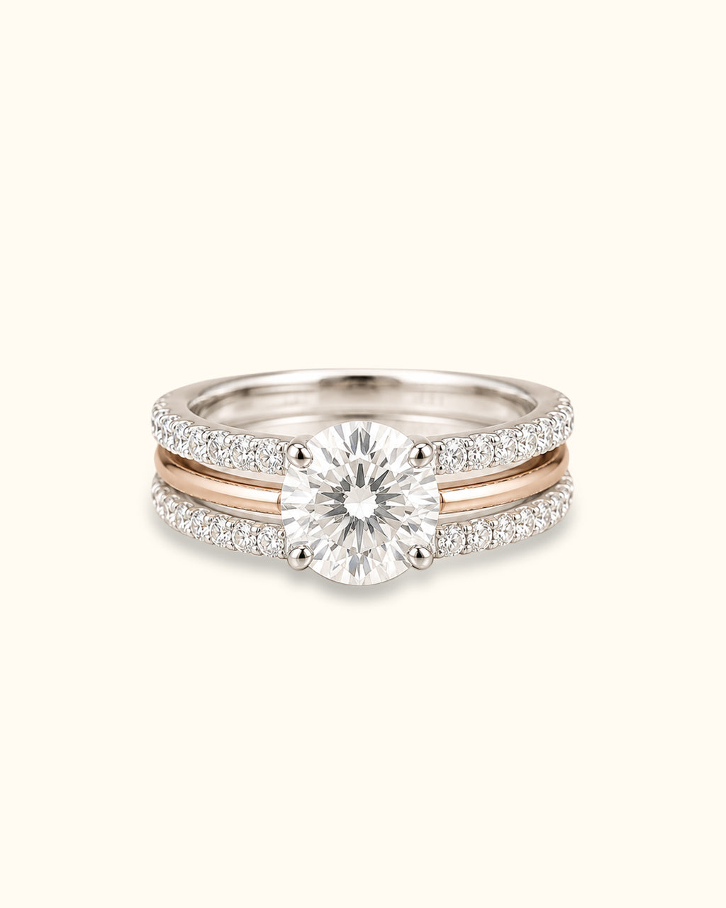 1.75 ct Round brilliant-cut center solitaire