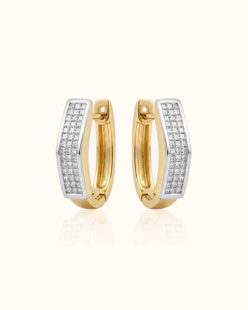Diamond Channel-Set Hoop Earrings