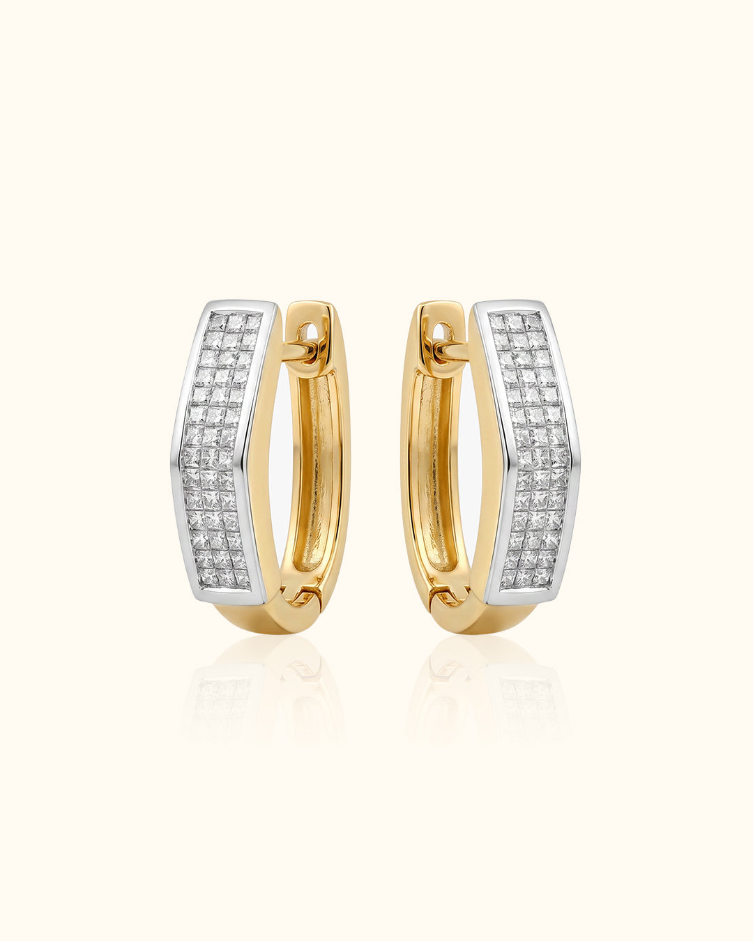 Diamond Channel-Set Hoop Earrings