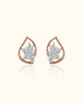 Floral Teardrop Diamond Stud Earrings
