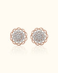 Vintage Floral Diamond Stud Earrings