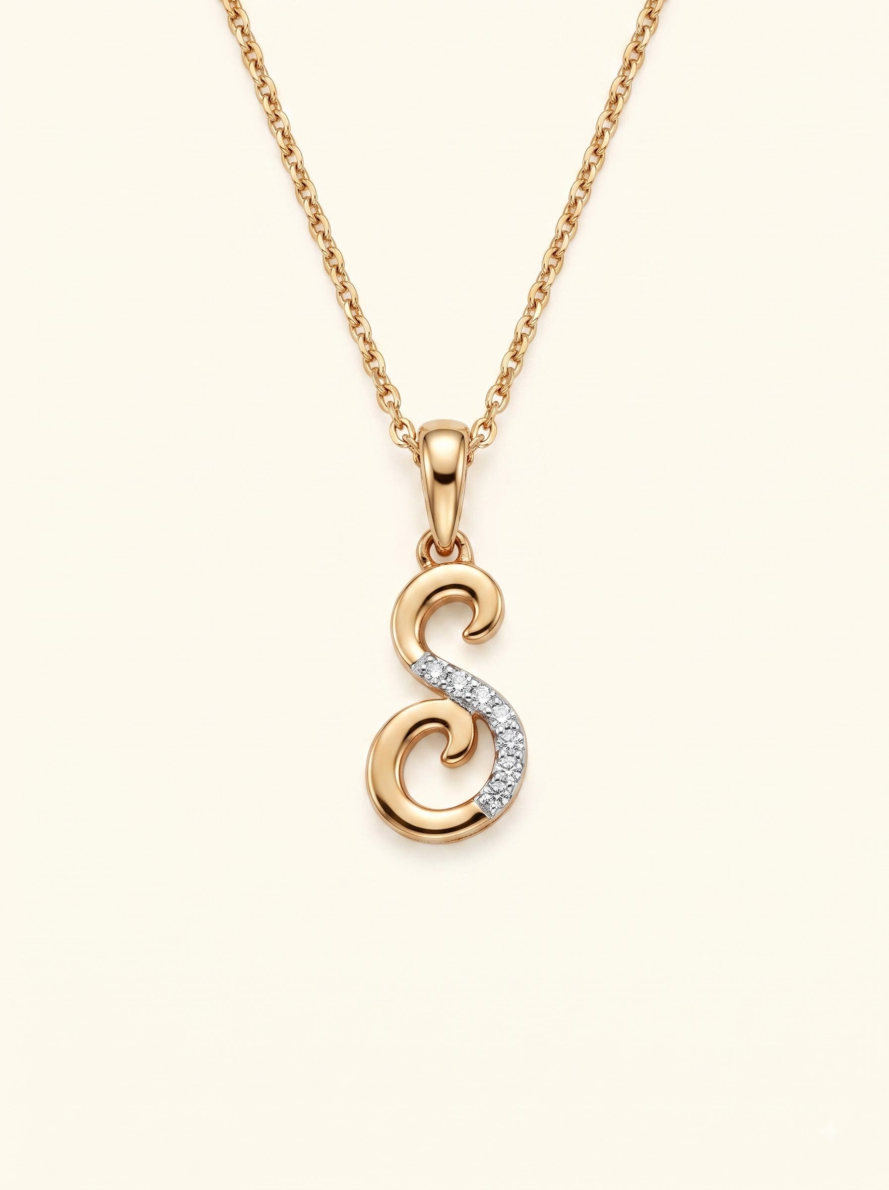 Diamond Initial S Pendant