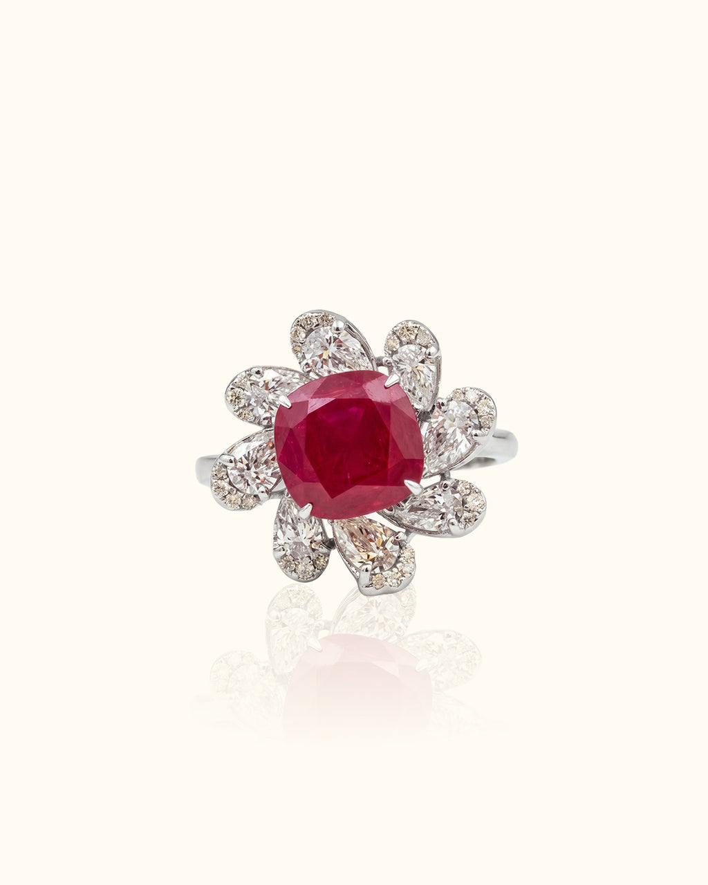 Ruby Blossom Diamond Ring