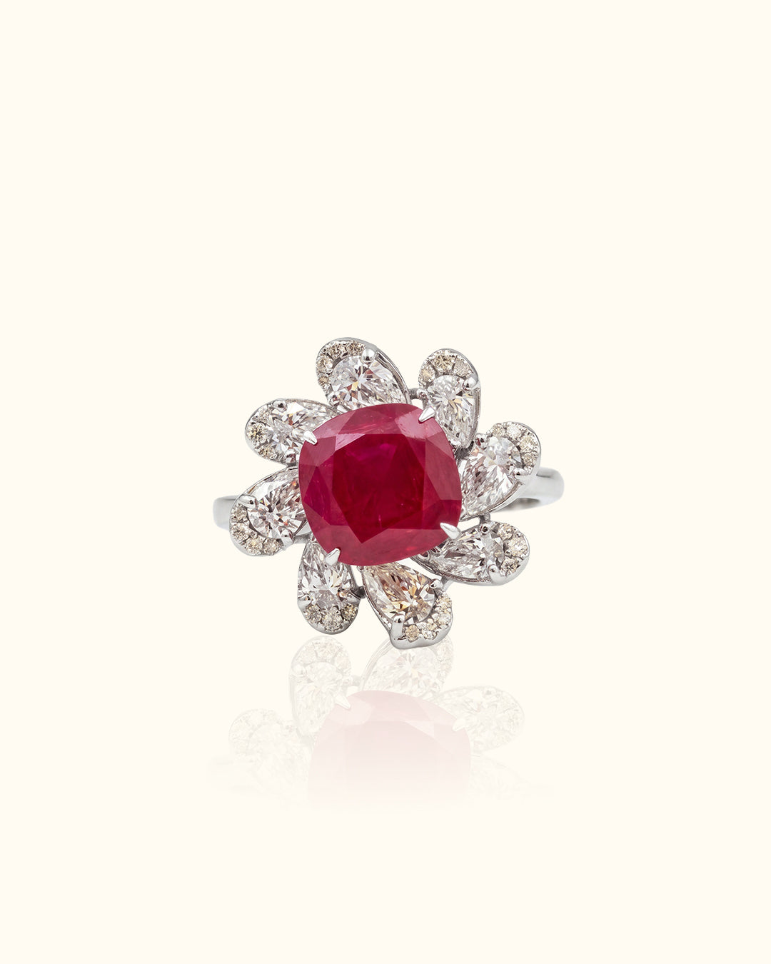 Ruby Blossom Diamond Ring