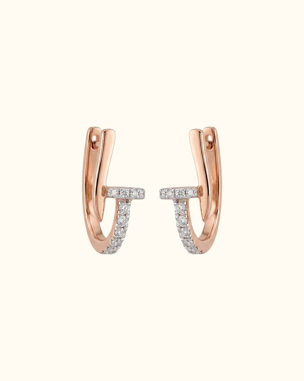 Diamond T-Bar Hoop Earrings