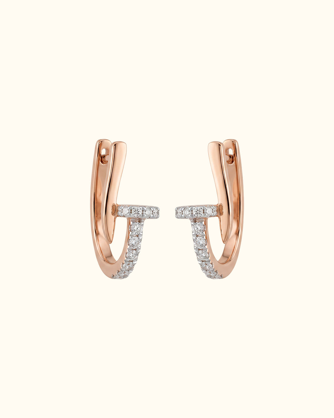 Diamond T-Bar Hoop Earrings