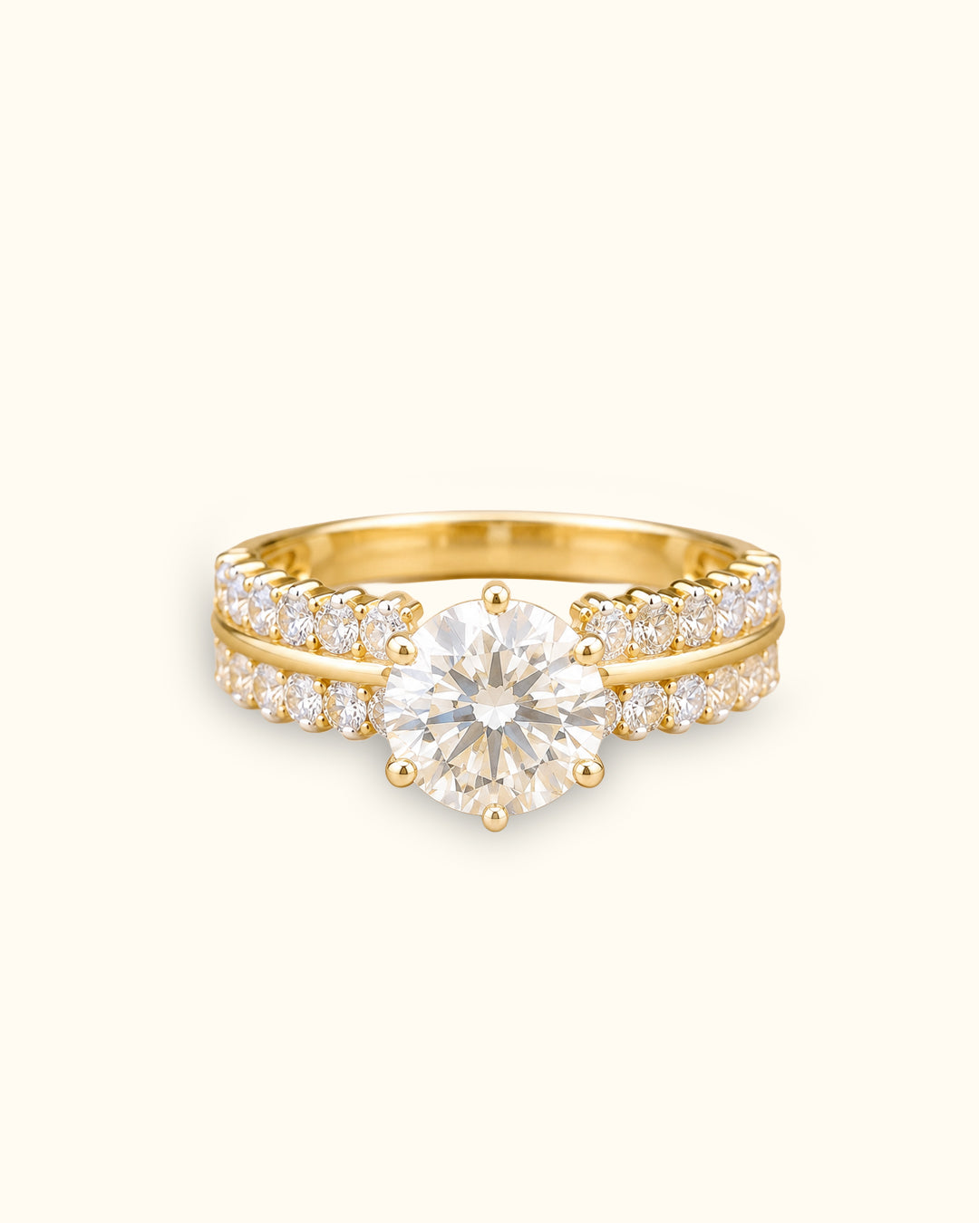 2.5 ct Dual Row Solitaire Diamond Ring
