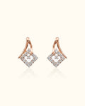 Diamond Geometric Drop Stud Earrings