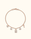 Love Lock Diamond Charm Bracelet