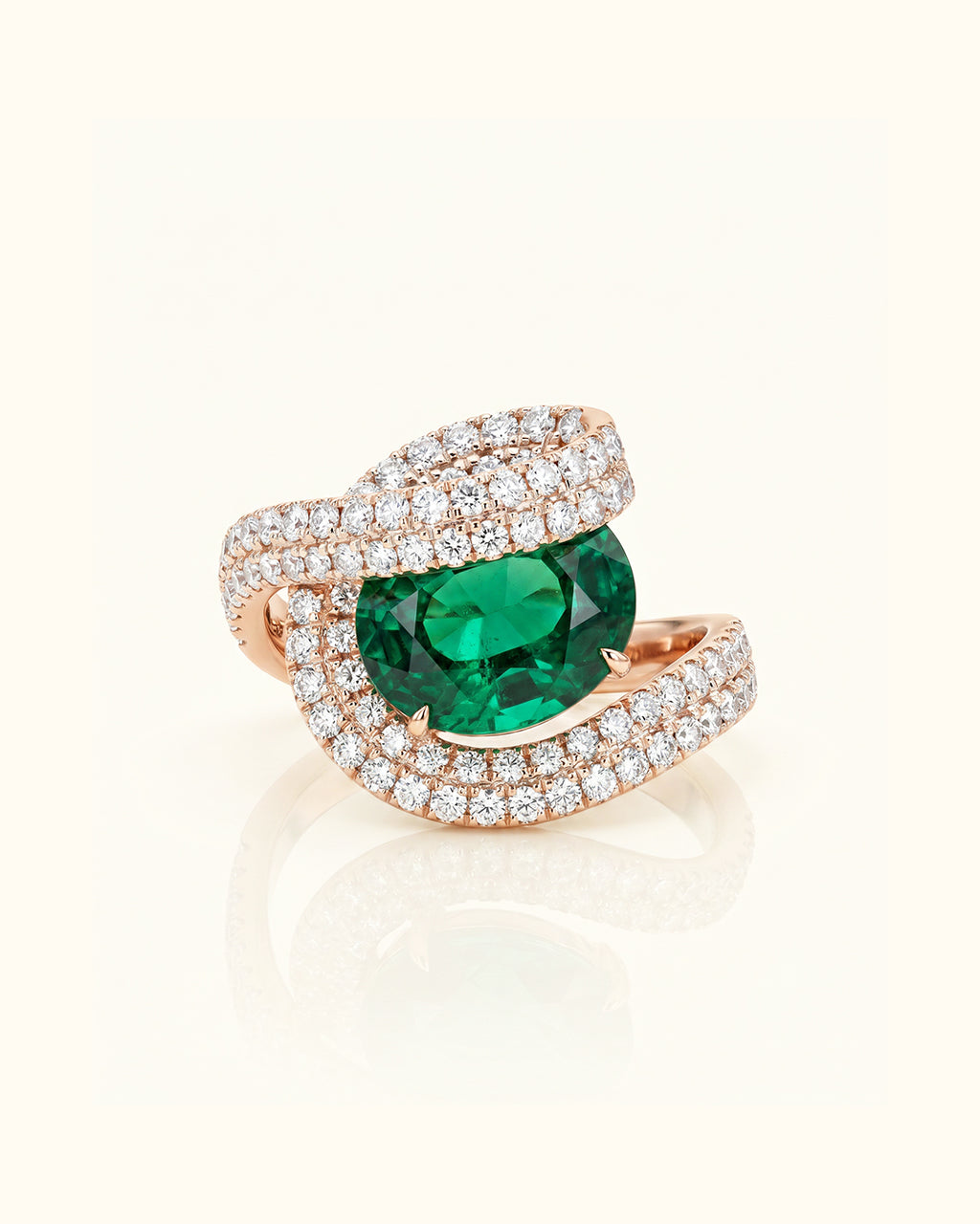Emerald Enchant Halo Ring – Rose Gold Edition