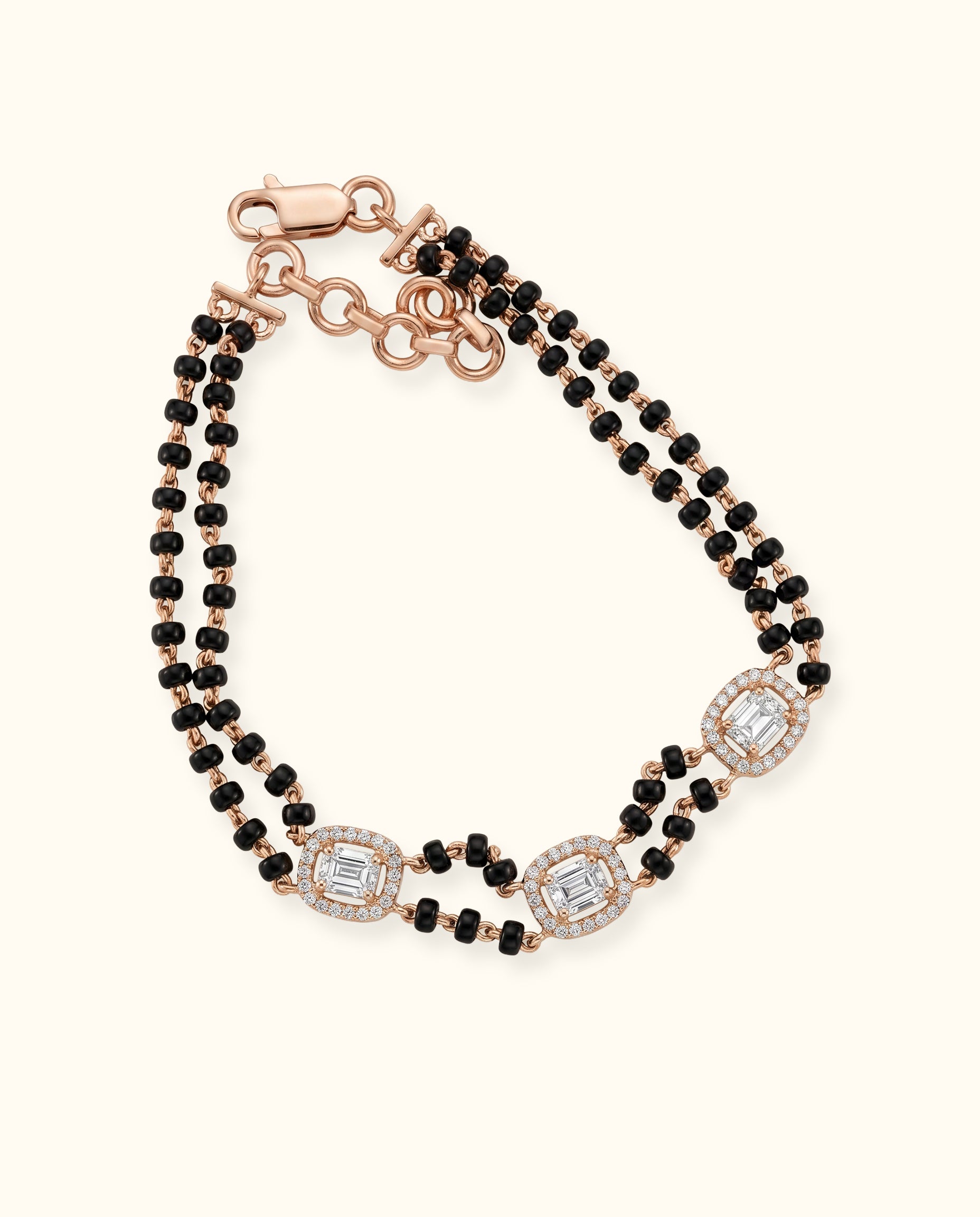Emerald Halo Mangalsutra Bracelet