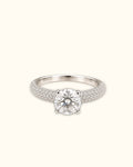 1 ct Classic Round Solitaire Pavé Diamond Ring