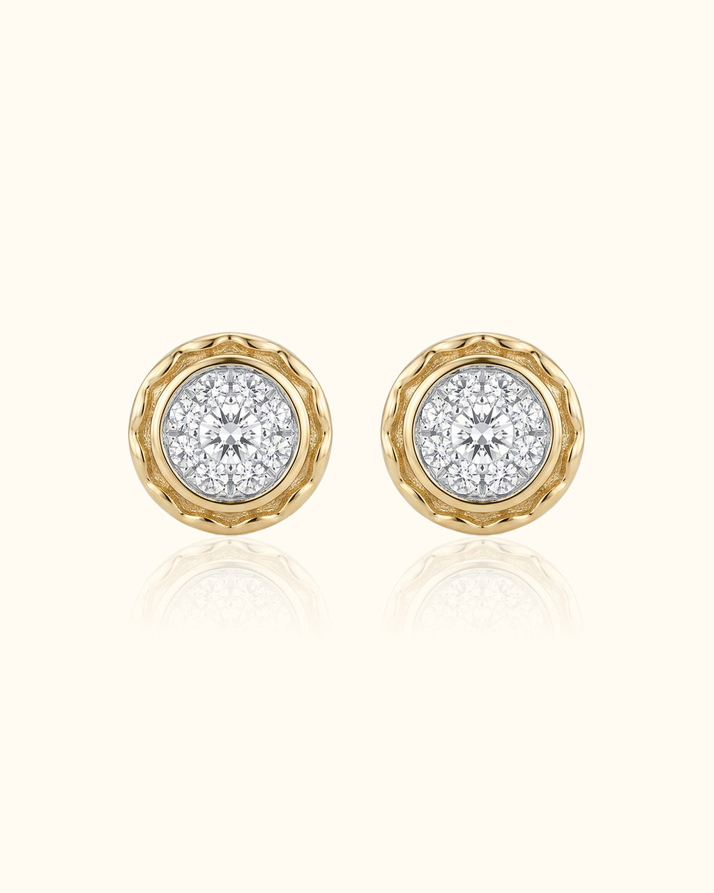 Royal Bezel Diamond Stud Earrings