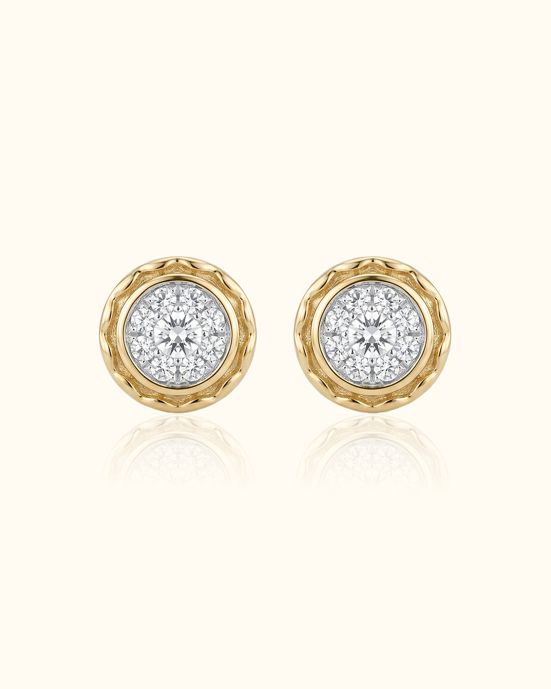 Royal Bezel Diamond Stud Earrings