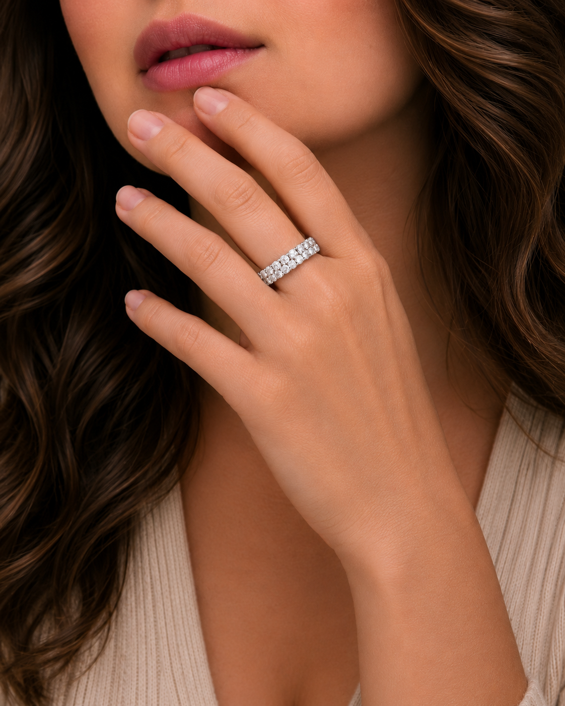 Pear Diamond Eternity Band Ring