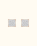 Luminous Square Diamond Stud Earrings