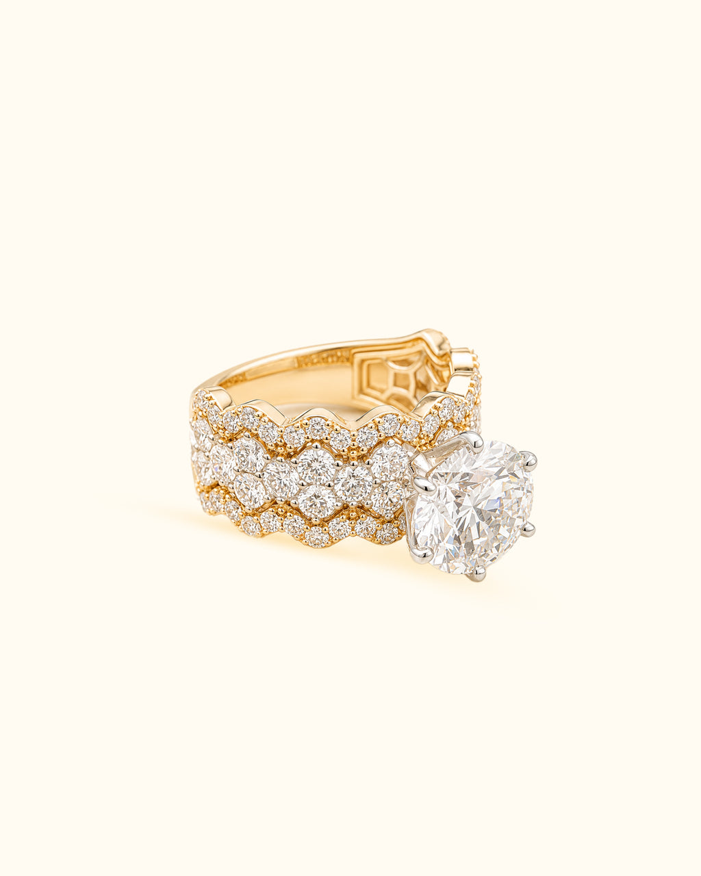 3.5ct Majestic Solitaire Diamond Bridal Set Ring