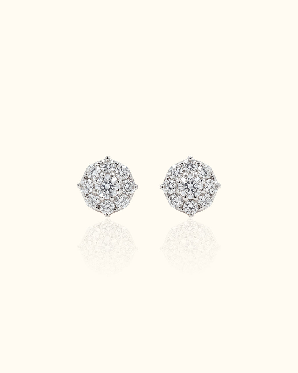 Diamond Cluster Stud Earrings