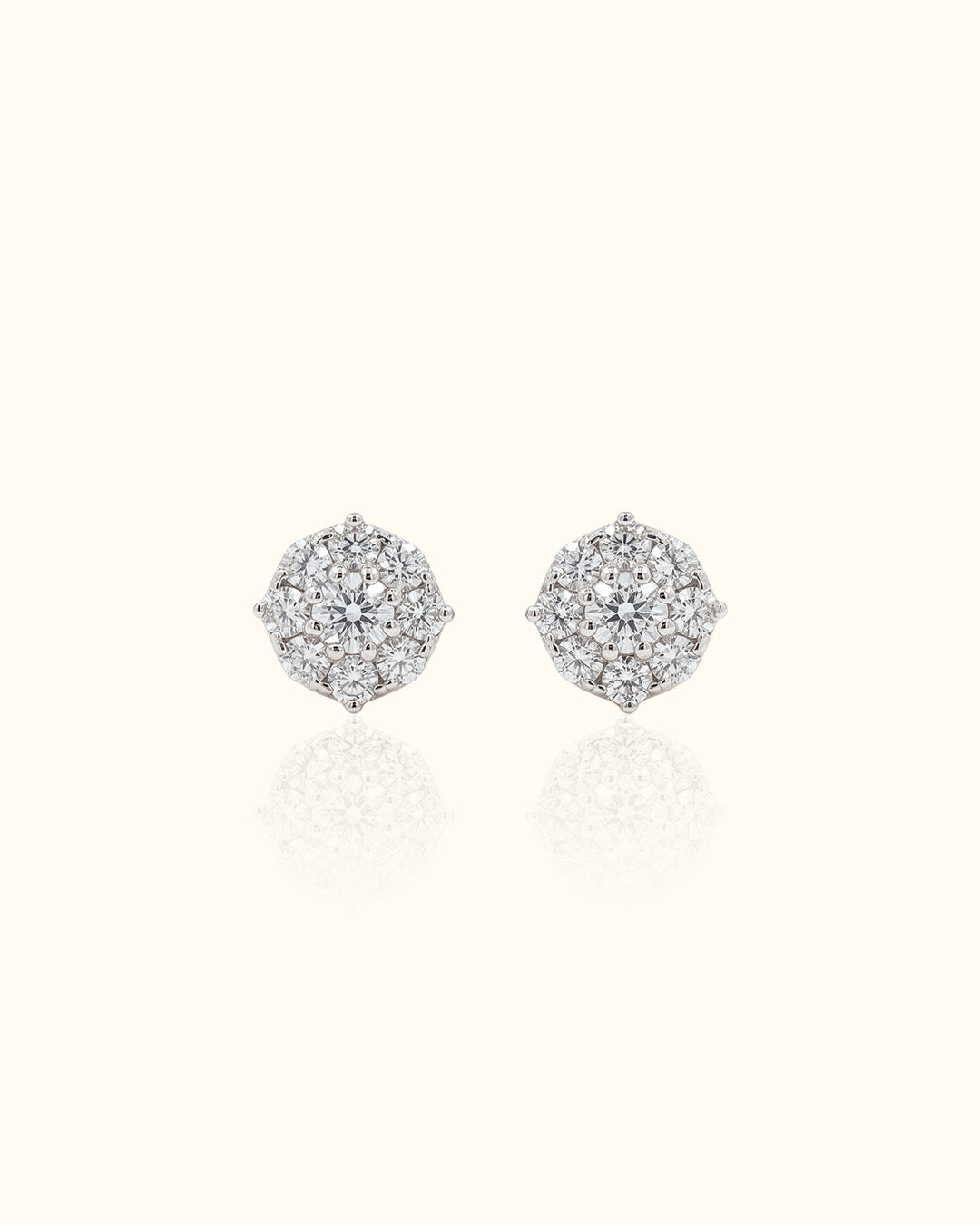 Diamond Cluster Stud Earrings