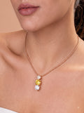 Golden Glow Solitaire Drop Pendant