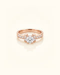 Classic Diamond Solitaire Cluster Ring in Rose Gold