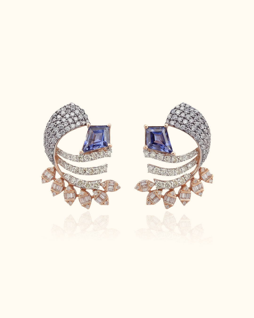 Royal Sapphire Diamond Statement Earrings