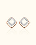 Diamond Double Square Stud Earrings