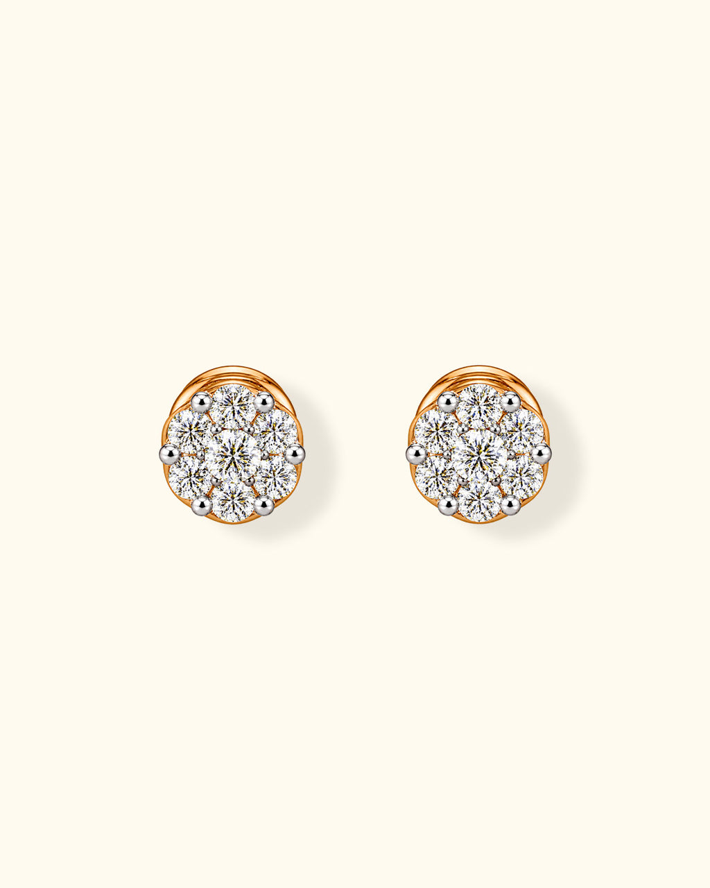 Classic Diamond Cluster Stud Earrings