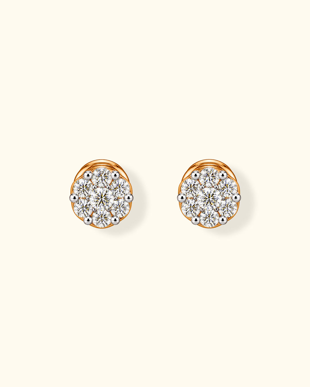 Classic Diamond Cluster Stud Earrings