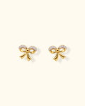 Diamond Bow Stud Earrings